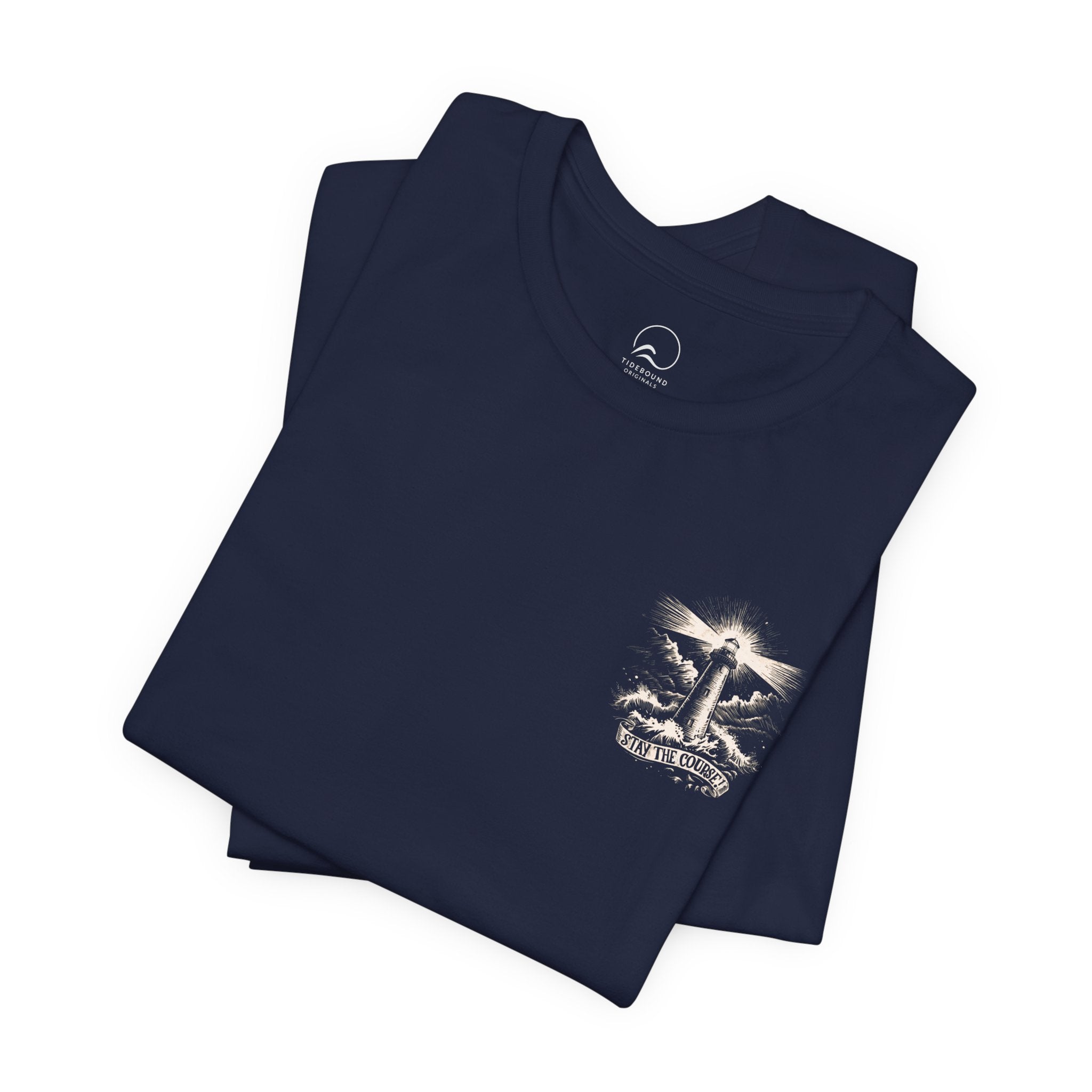 Sunrise Lighthouse Tee | Vintage Coastal Illustration, Nautical Beach Shirt, Stay the Course.