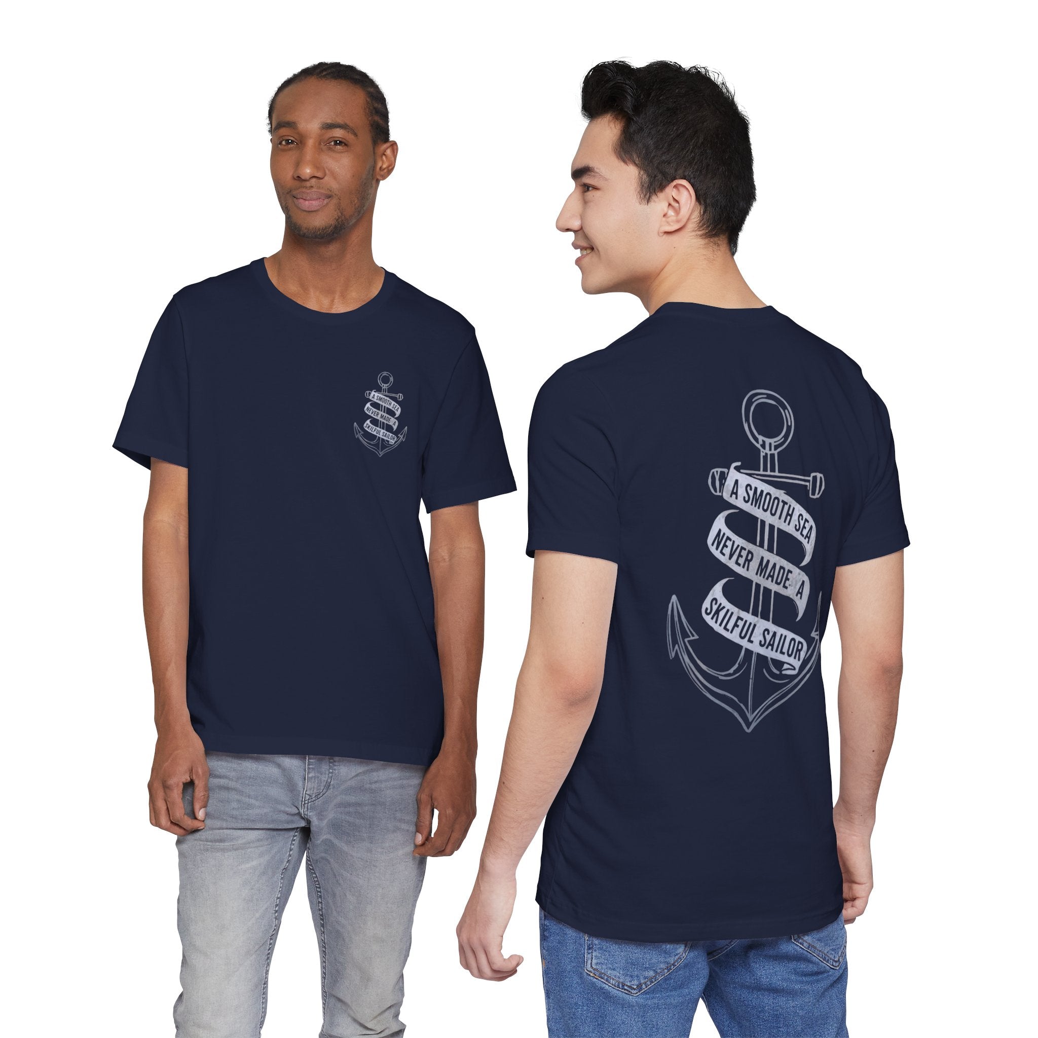 Anchor Graphic Tee — “A Smooth Sea Never Made a Skillful Sailor” Nautical T‑Shirt