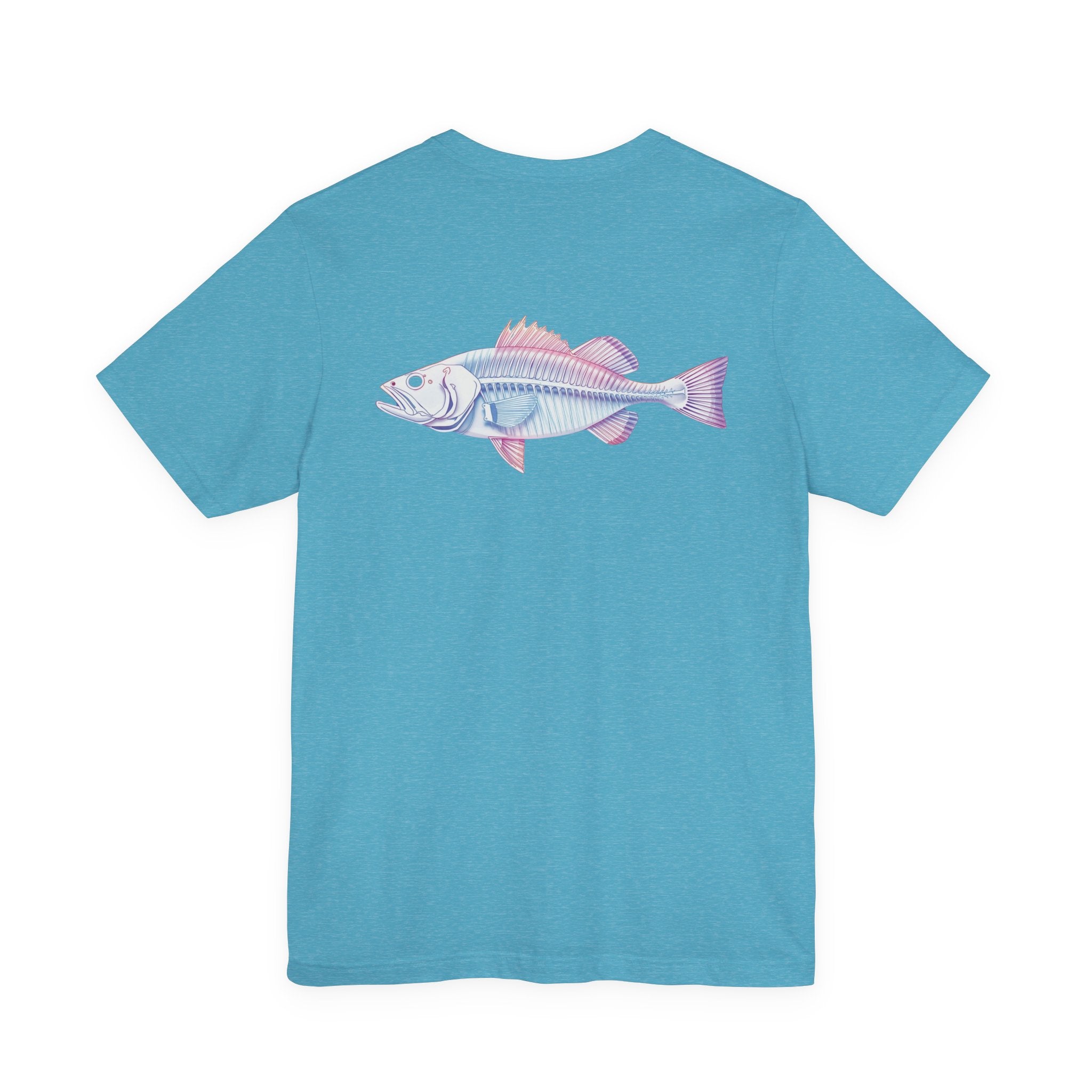 Pastel Walleye Fish Tee Seabass - Retro Fishing Graphic T Shirt