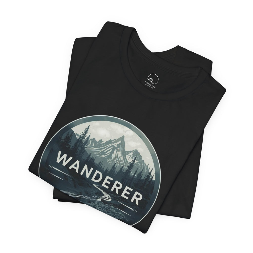 Wanderer Mountain Graphic Tee, Adventure Nature T Shirt