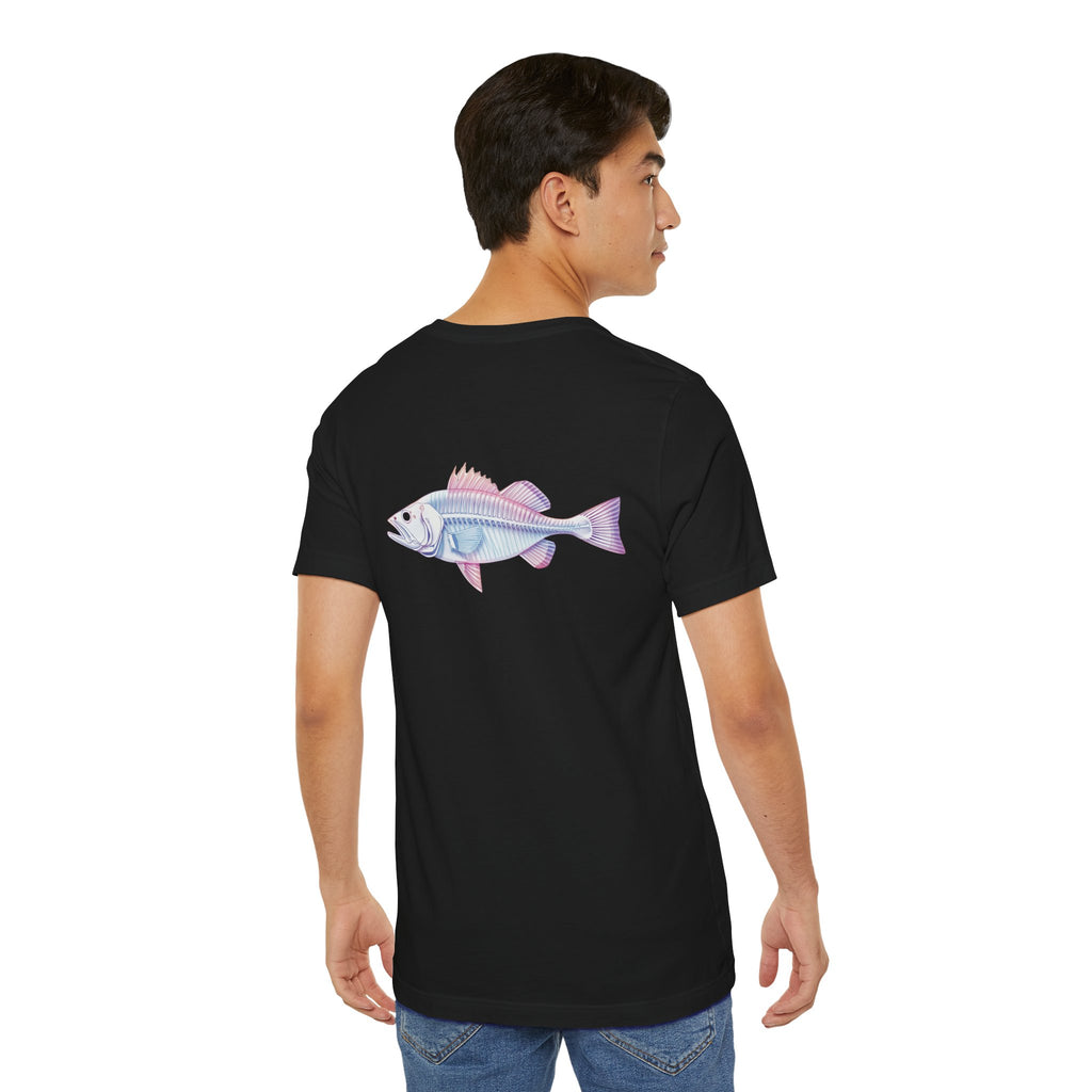 Pastel Walleye Fish Tee Seabass - Retro Fishing Graphic T Shirt
