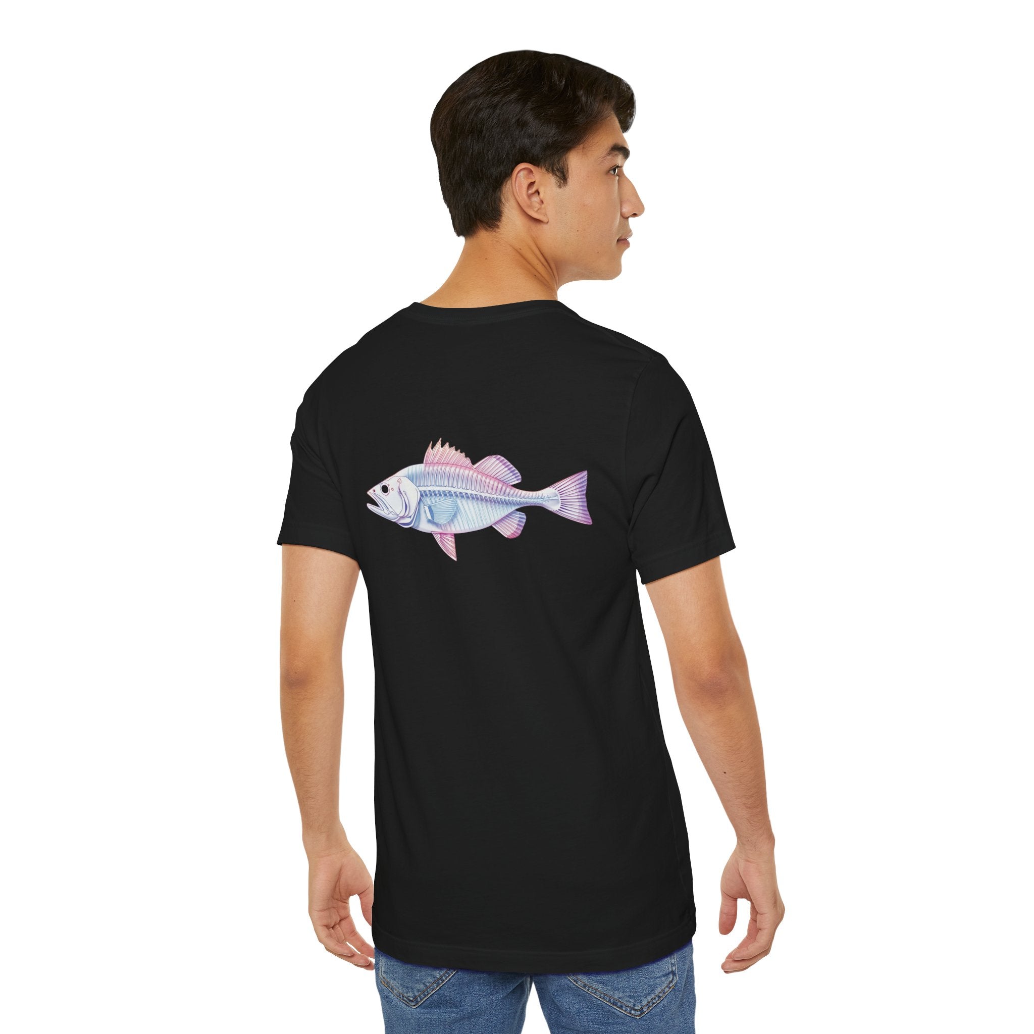 Pastel Walleye Fish Tee Seabass - Retro Fishing Graphic T Shirt