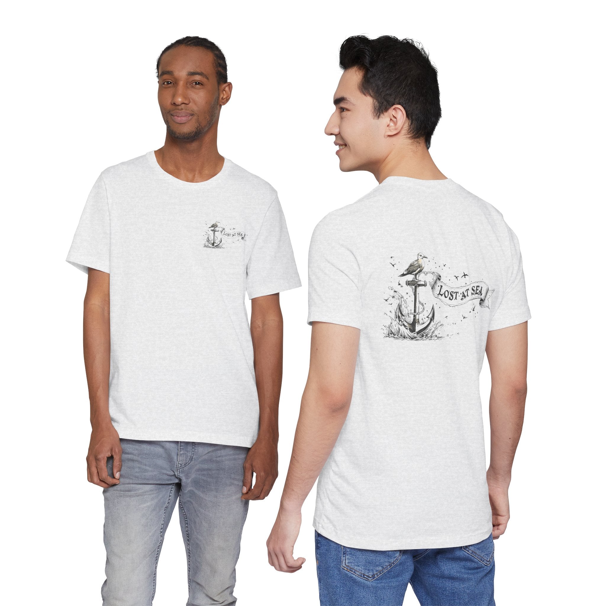 Lost at Sea Anchor Tee  Nautical Graphic T Shirt