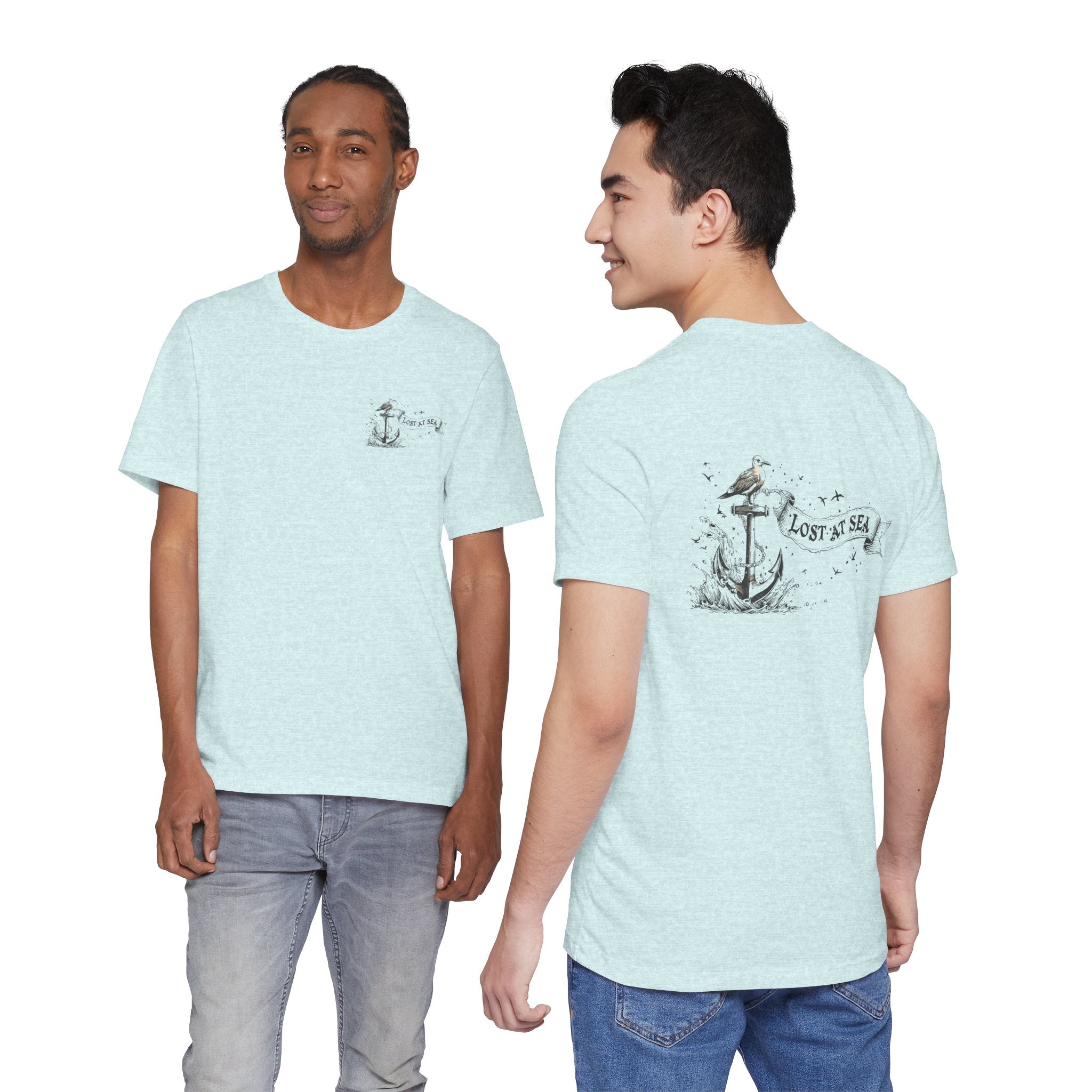 Lost at Sea Anchor Tee  Nautical Graphic T Shirt