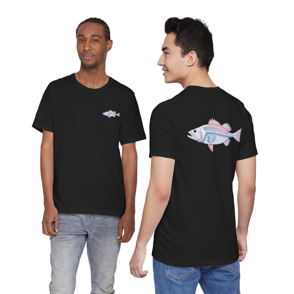 Pastel Walleye Fish Tee Seabass - Retro Fishing Graphic T Shirt