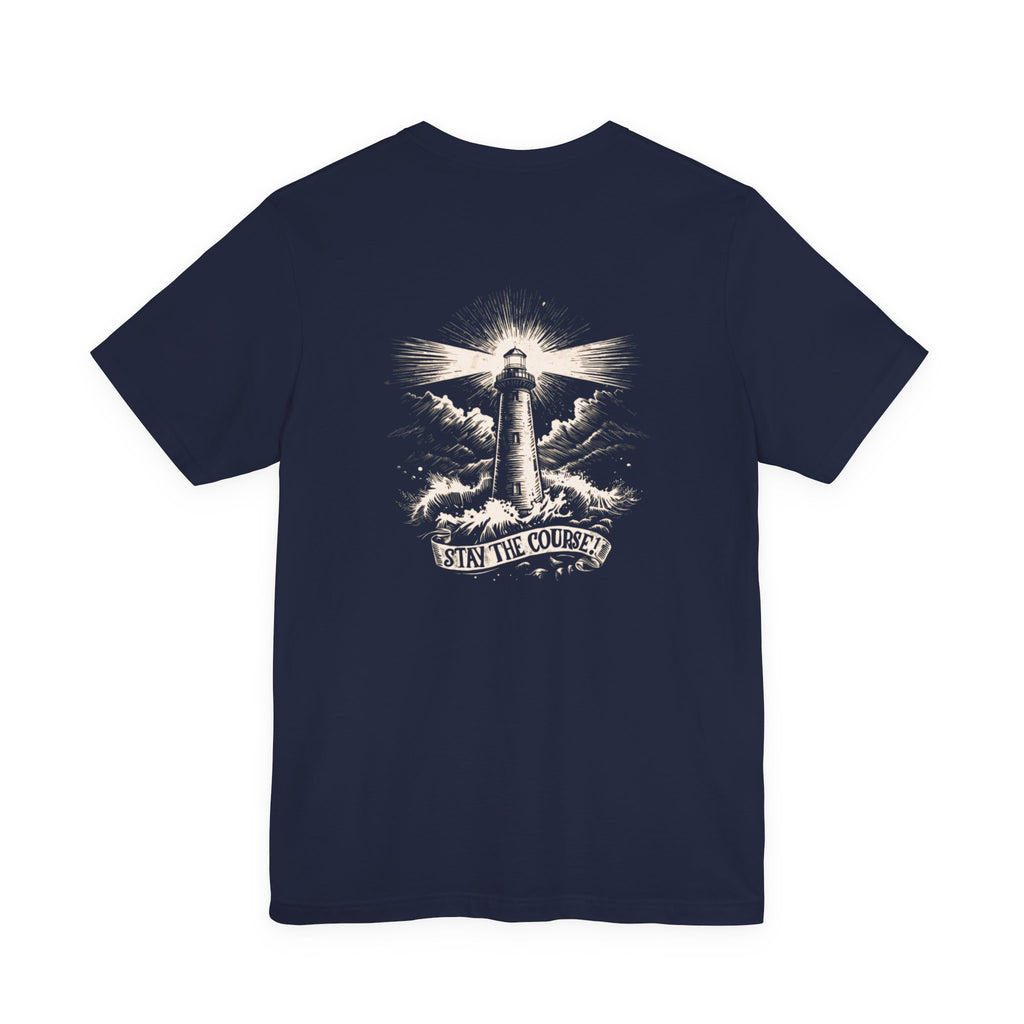 Sunrise Lighthouse Tee | Vintage Coastal Illustration, Nautical Beach Shirt, Stay the Course.