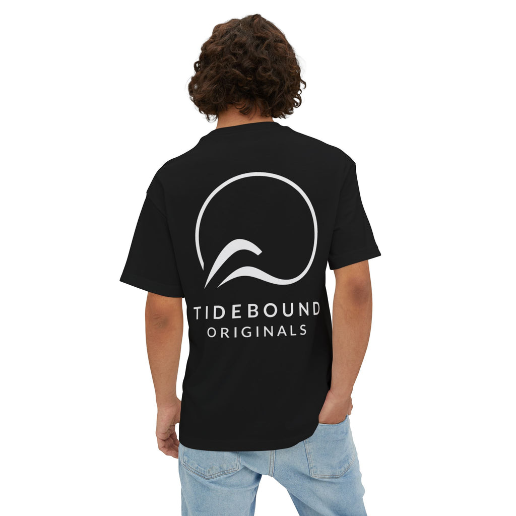 Oversized Boxy Tee — Minimal White Graphic Back Logo T‑Shirt