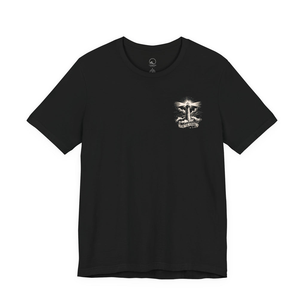 Sunrise Lighthouse Tee | Vintage Coastal Illustration, Nautical Beach Shirt, Stay the Course.