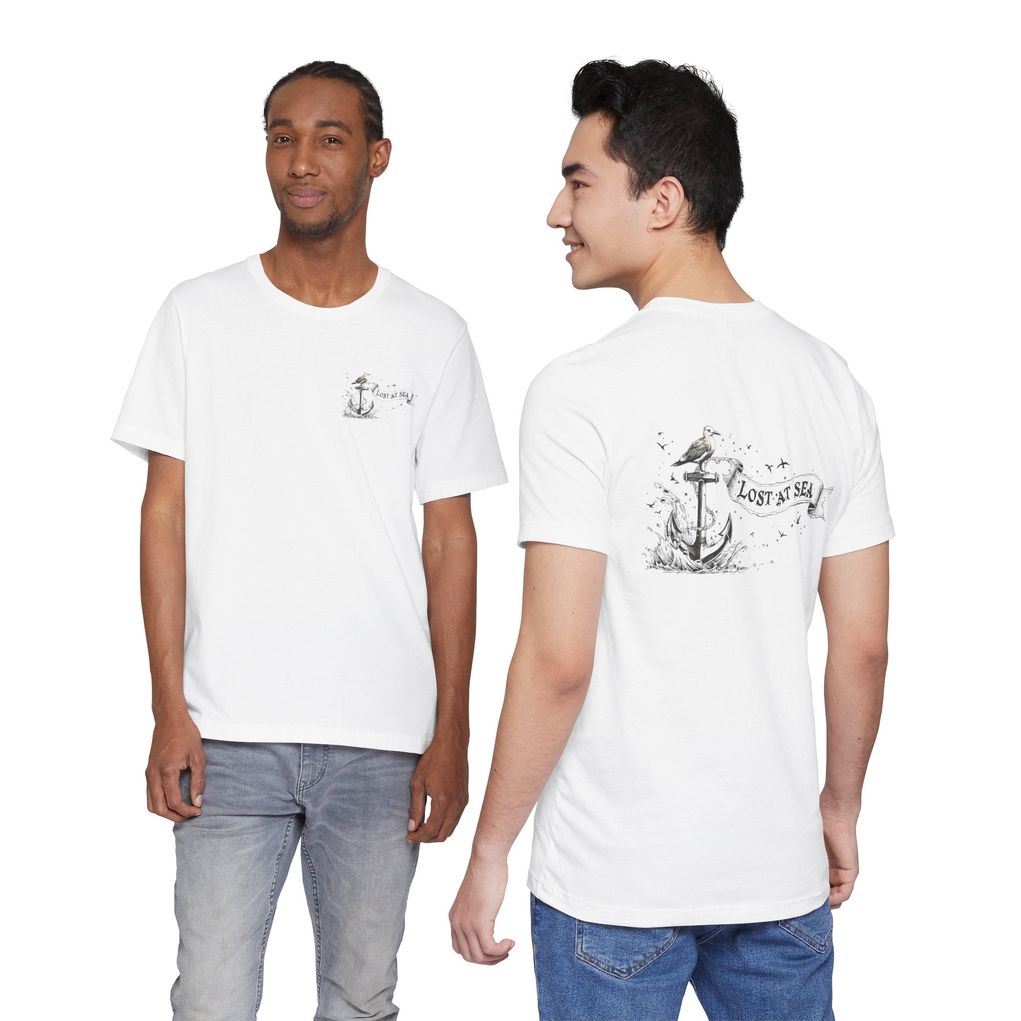 Lost at Sea Anchor Tee  Nautical Graphic T Shirt