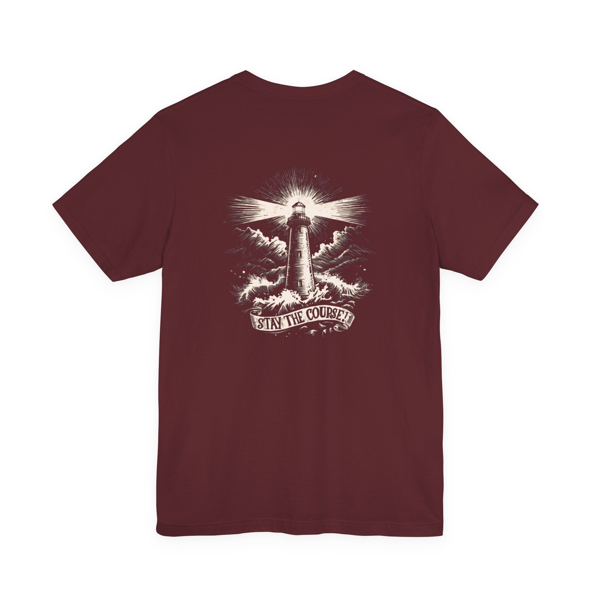 Sunrise Lighthouse Tee | Vintage Coastal Illustration, Nautical Beach Shirt, Stay the Course.