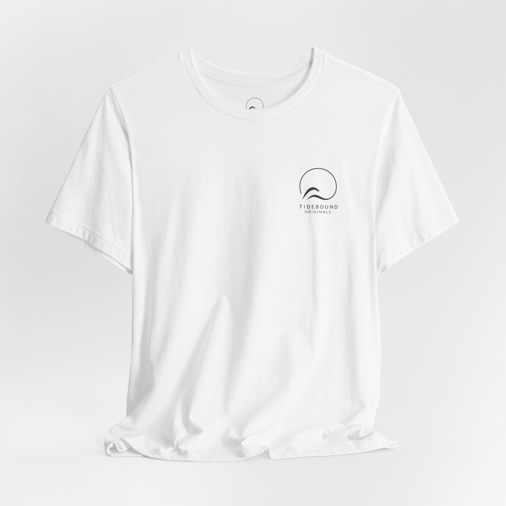 Tidebound Originals Logo Tee, Minimal Coastal Wave T Shirt, sea life, beach life