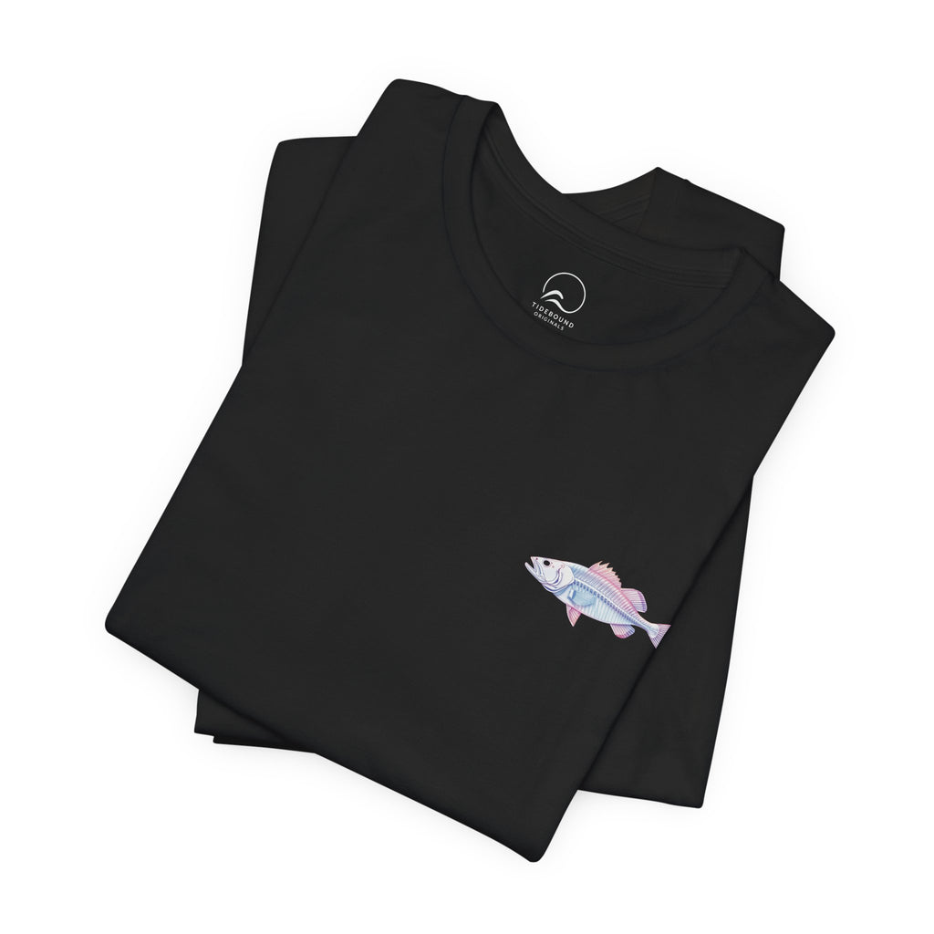 Pastel Walleye Fish Tee Seabass - Retro Fishing Graphic T Shirt