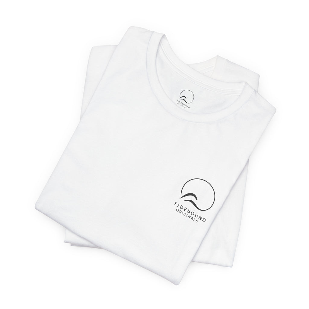 Tidebound Originals Logo Tee, Minimal Coastal Wave T Shirt, sea life, beach life