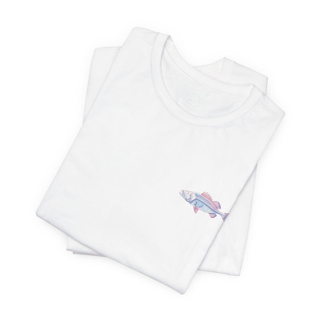 Pastel Walleye Fish Tee Seabass - Retro Fishing Graphic T Shirt