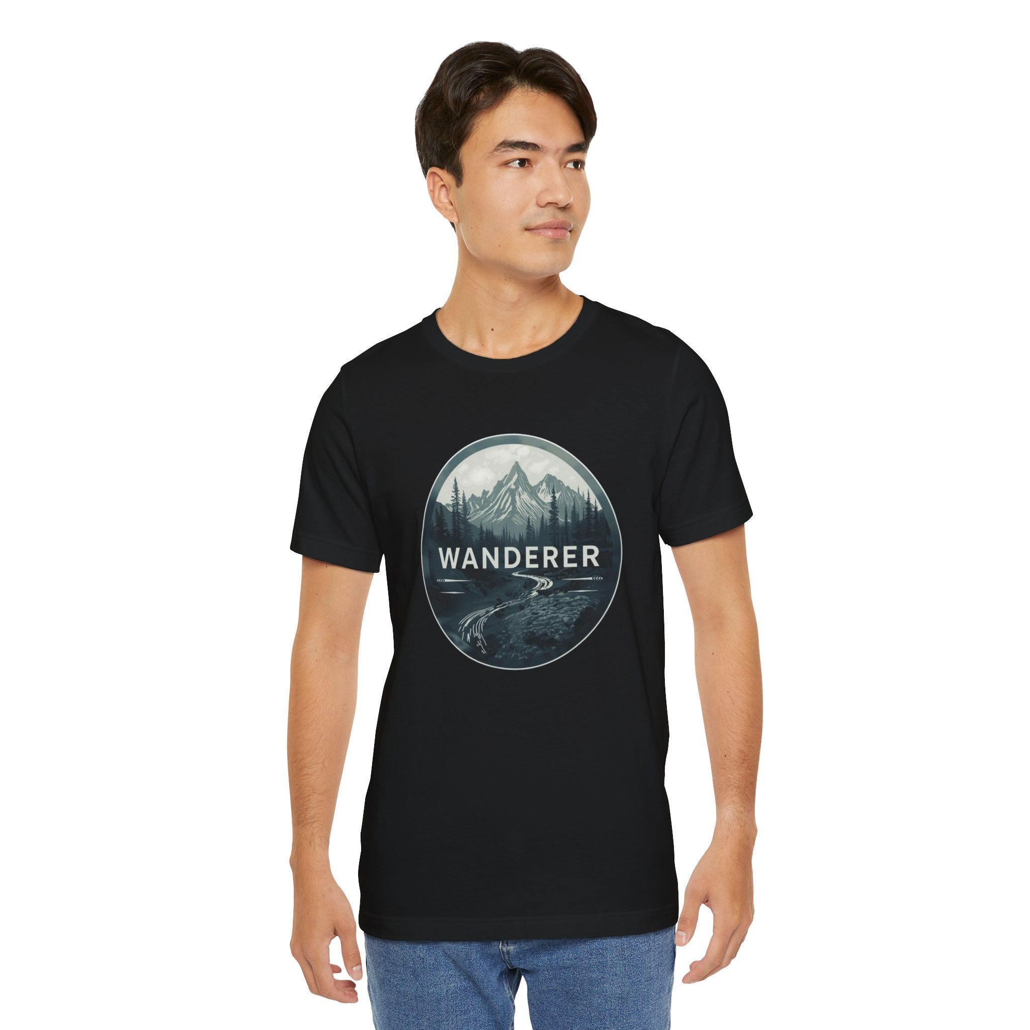 Wanderer Mountain Graphic Tee, Adventure Nature T Shirt