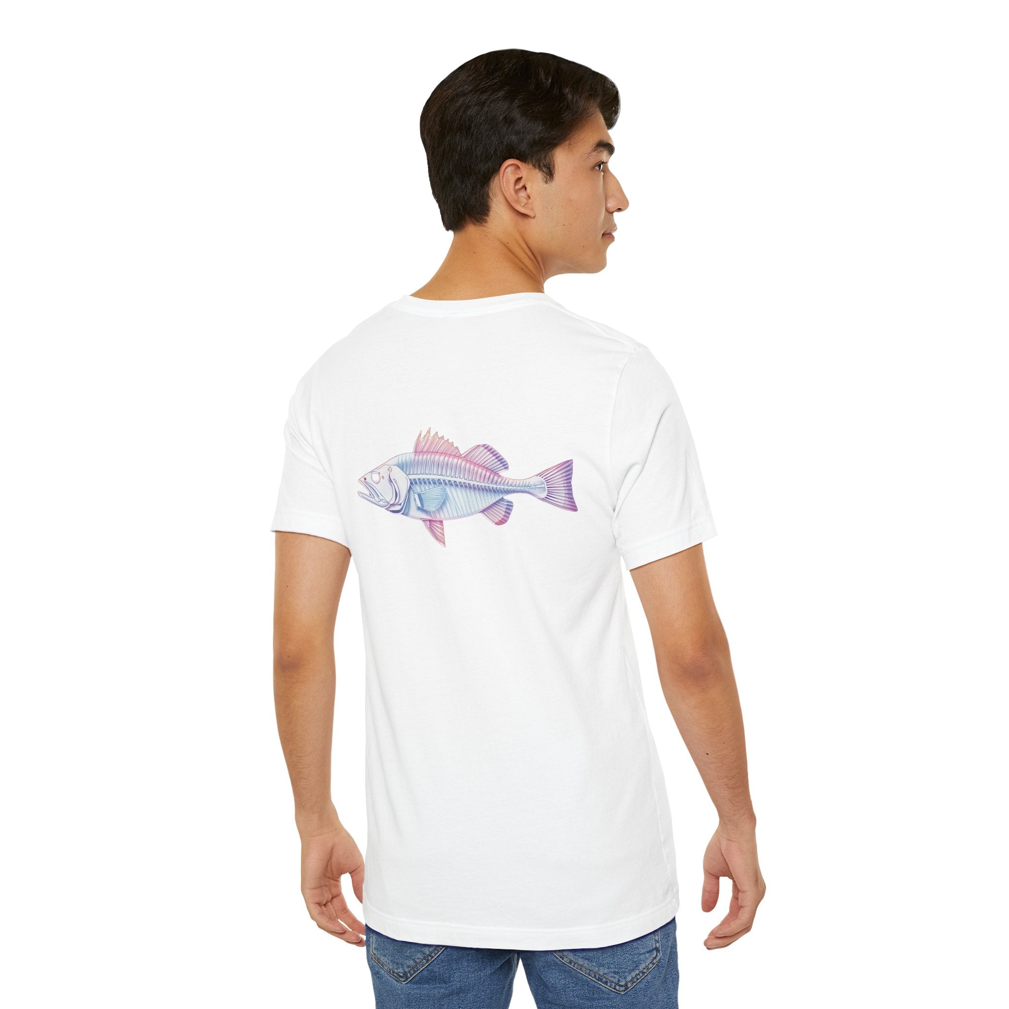 Pastel Walleye Fish Tee Seabass - Retro Fishing Graphic T Shirt