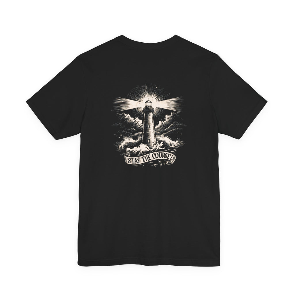 Sunrise Lighthouse Tee | Vintage Coastal Illustration, Nautical Beach Shirt, Stay the Course.