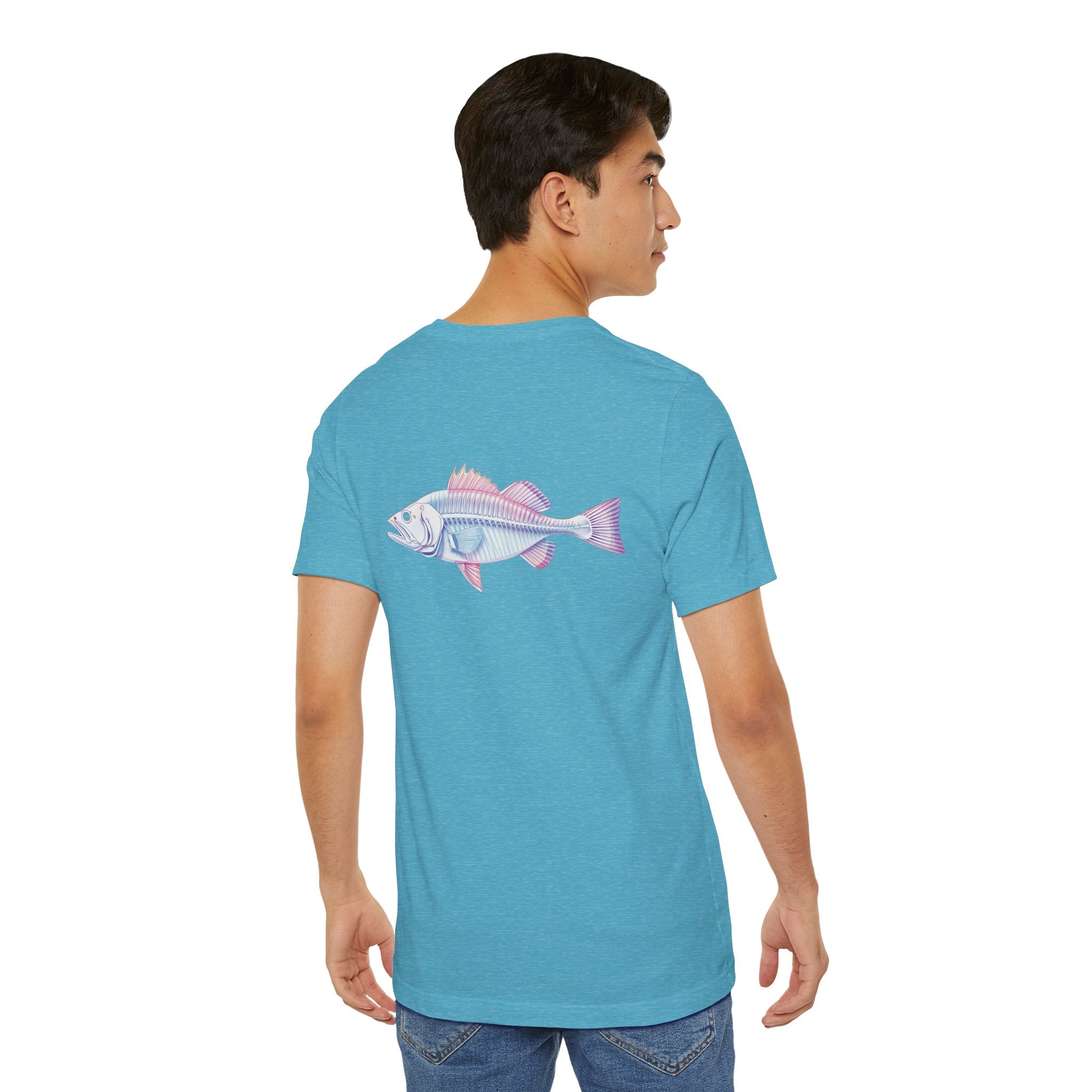 Pastel Walleye Fish Tee Seabass - Retro Fishing Graphic T Shirt
